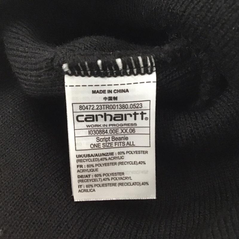カーハート Carhartt 帽子 ニット帽 I030884 スクリプト ビーニー ロゴ、文字 黒 / ブラック /  メンズ USED 古着 中古 10125648