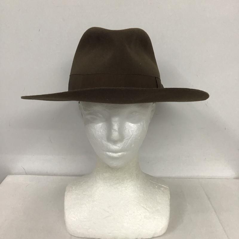 ボルサリーノ Borsalino 帽子 ハット フェルト 中折れ帽 無地 茶 / ブラウン /  メンズ USED 古着 中古 10125656