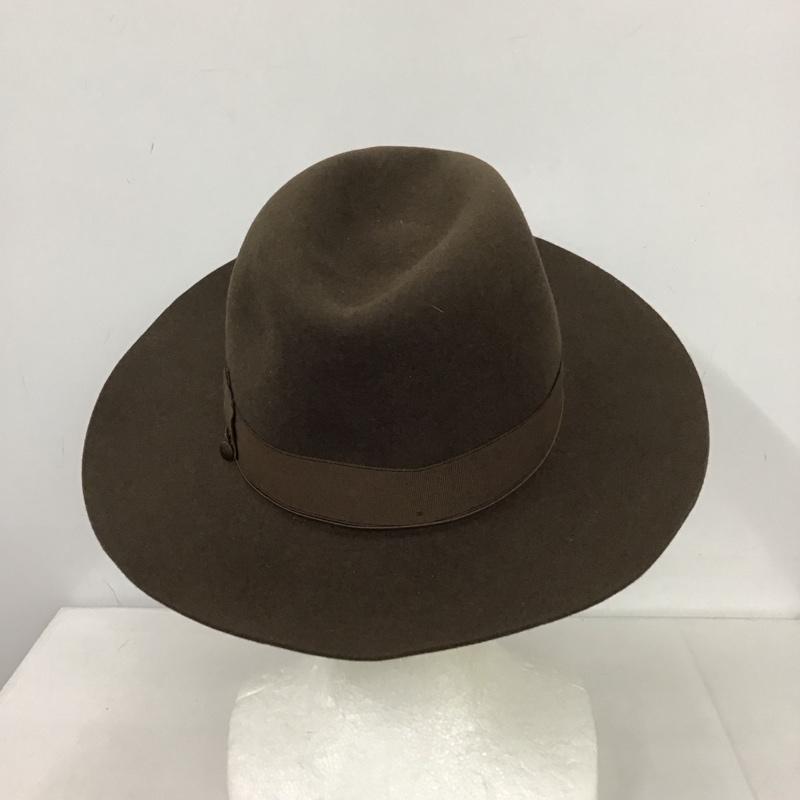 ボルサリーノ Borsalino 帽子 ハット フェルト 中折れ帽 無地 茶 / ブラウン /  メンズ USED 古着 中古 10125656