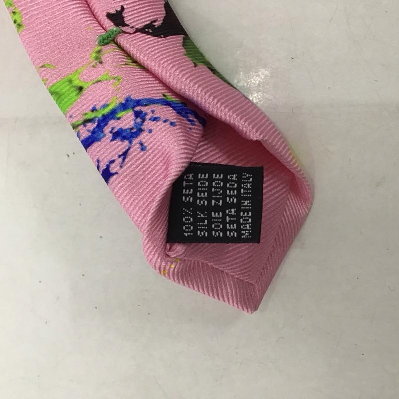 ガガ ミラノ GaGa MILANO ネクタイ ネクタイ シルク ストライプ 桃 / ピンク / X 白 / ホワイト / X 灰 / グレー /  メンズ USED 古着 中古 10125658