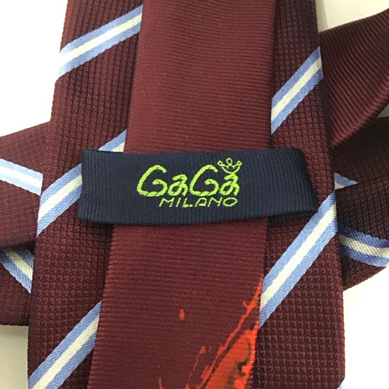 ガガ ミラノ GaGa MILANO ネクタイ ネクタイ シルク ストライプ 紫 / パープル / X 白 / ホワイト / X 水色 / ライトブルー /  メンズ USED 古着 中古 10125660