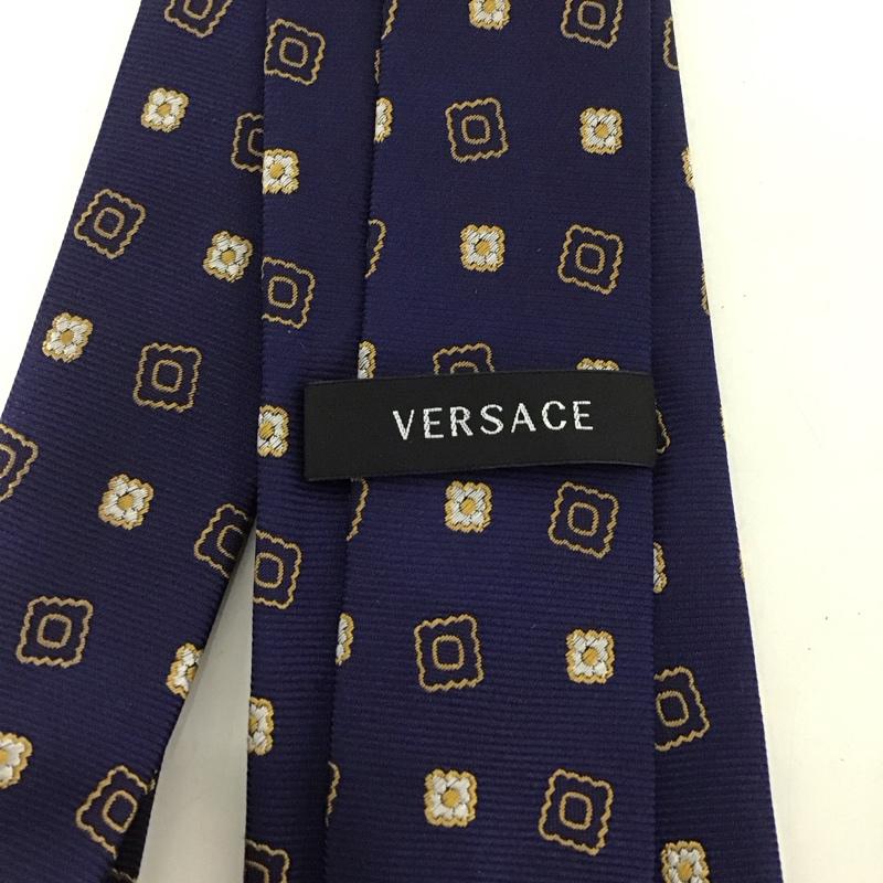 ヴェルサーチ VERSACE ネクタイ ネクタイ シルク 総柄 紺 / ネイビー /  メンズ USED 古着 中古 10125664