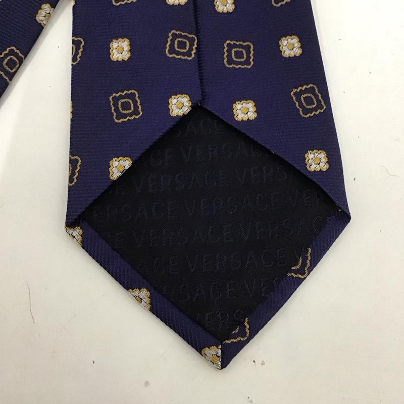ヴェルサーチ VERSACE ネクタイ ネクタイ シルク 総柄 紺 / ネイビー /  メンズ USED 古着 中古 10125664