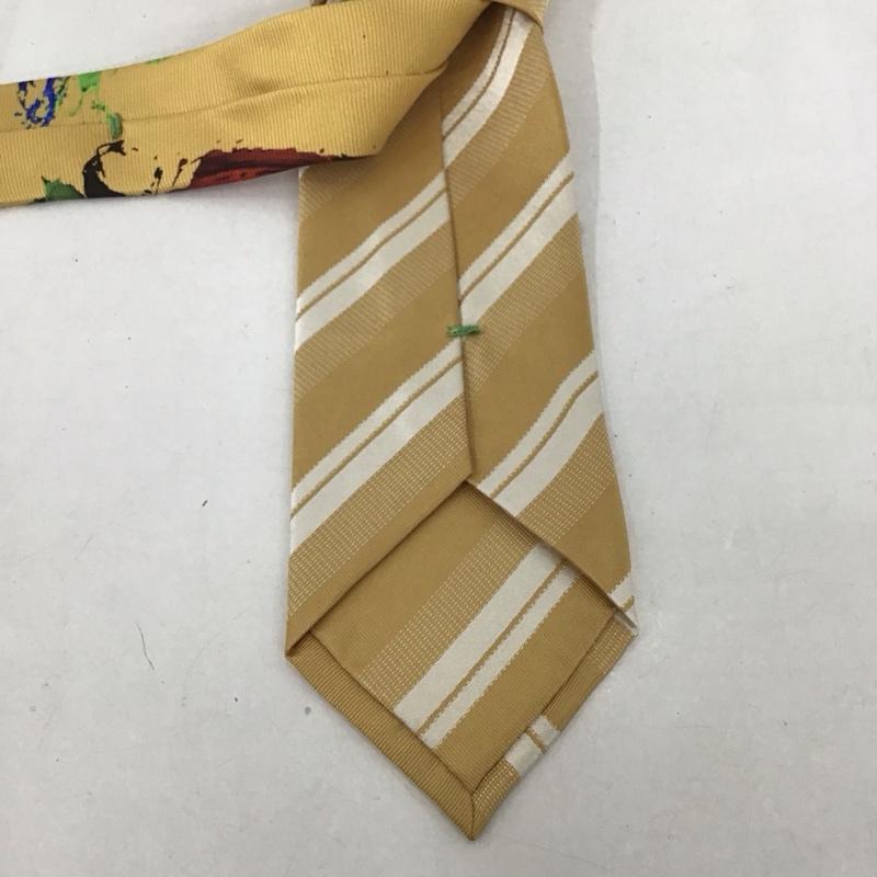 ガガ ミラノ GaGa MILANO ネクタイ ネクタイ シルク ストライプ 金 / ゴールド / X 白 / ホワイト /  メンズ USED 古着 中古 10125665