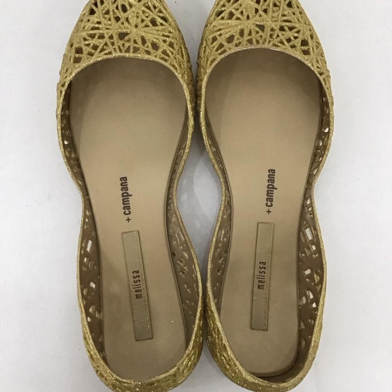 メリッサ melissa パンプス パンプス 30801 CAMPANA メッシュ バレリーナシューズ EU38 箱有 US：7 無地 金 / ゴールド /  レディース USED 古着 中古 10125673