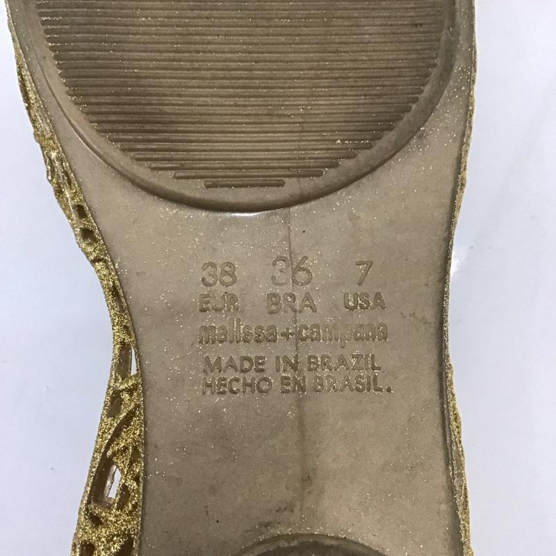メリッサ melissa パンプス パンプス 30801 CAMPANA メッシュ バレリーナシューズ EU38 箱有 US：7 無地 金 / ゴールド /  レディース USED 古着 中古 10125673
