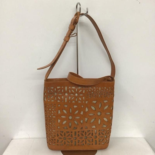 ゲンテン genten ショルダーバッグ ショルダーバッグ マルチカットワーク レザー  茶 / ブラウン /  レディース USED 古着 中古 10125674