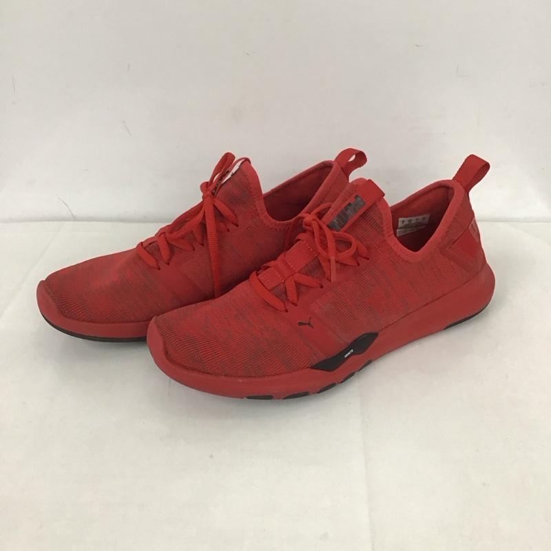 プーマ PUMA スニーカー スニーカー 191731-03 SOFT FORM イグナイト コンテンダー ニット 25cm 25.0cm ロゴ、文字 赤 / レッド / X 黒 / ブラック /  メンズ USED 古着 中古 10125679