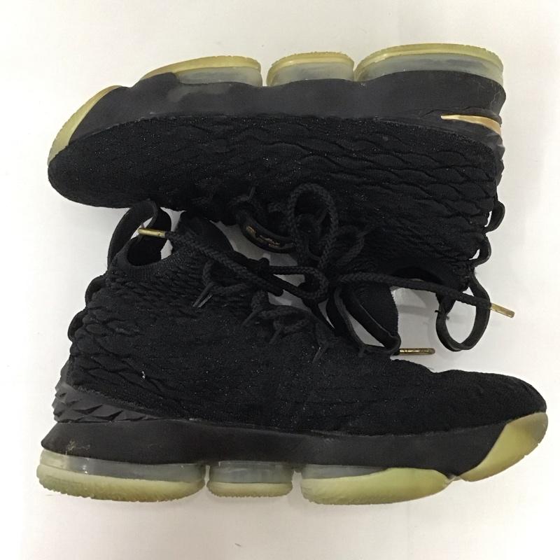 ナイキ NIKE スニーカー スニーカー 922811-006 GS LEBRON 15 24cm 24.0cm ワンポイント 黒 / ブラック /  レディース USED 古着 中古 10125686
