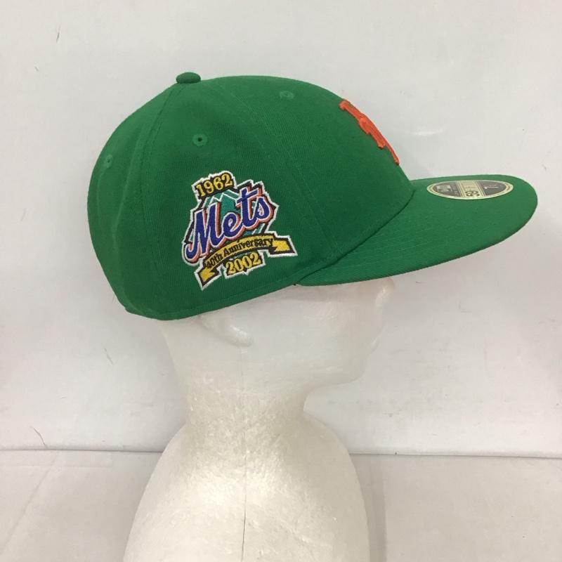ニューエラ NEW ERA 帽子 キャップ ニューヨーク メッツ ４０周年記念 59FIFTY 57.7cm ロゴ、文字 橙 / オレンジ / X 緑 / グリーン /  メンズ USED 古着 中古 10125689