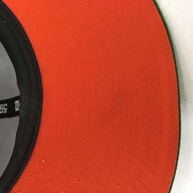 ニューエラ NEW ERA 帽子 キャップ ニューヨーク メッツ ４０周年記念 59FIFTY 57.7cm ロゴ、文字 橙 / オレンジ / X 緑 / グリーン /  メンズ USED 古着 中古 10125689