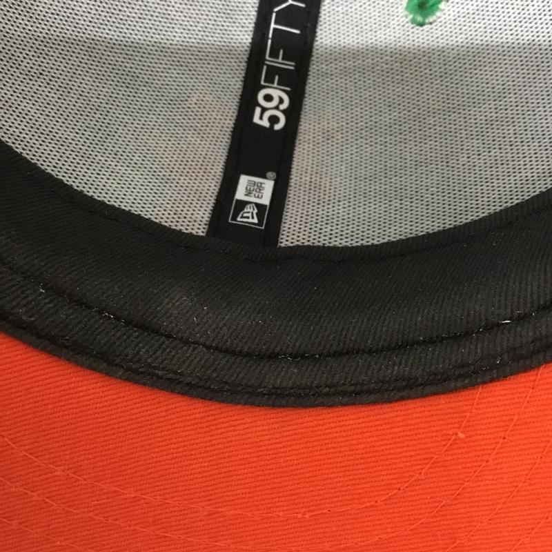 ニューエラ NEW ERA 帽子 キャップ ニューヨーク メッツ ４０周年記念 59FIFTY 57.7cm ロゴ、文字 橙 / オレンジ / X 緑 / グリーン /  メンズ USED 古着 中古 10125689