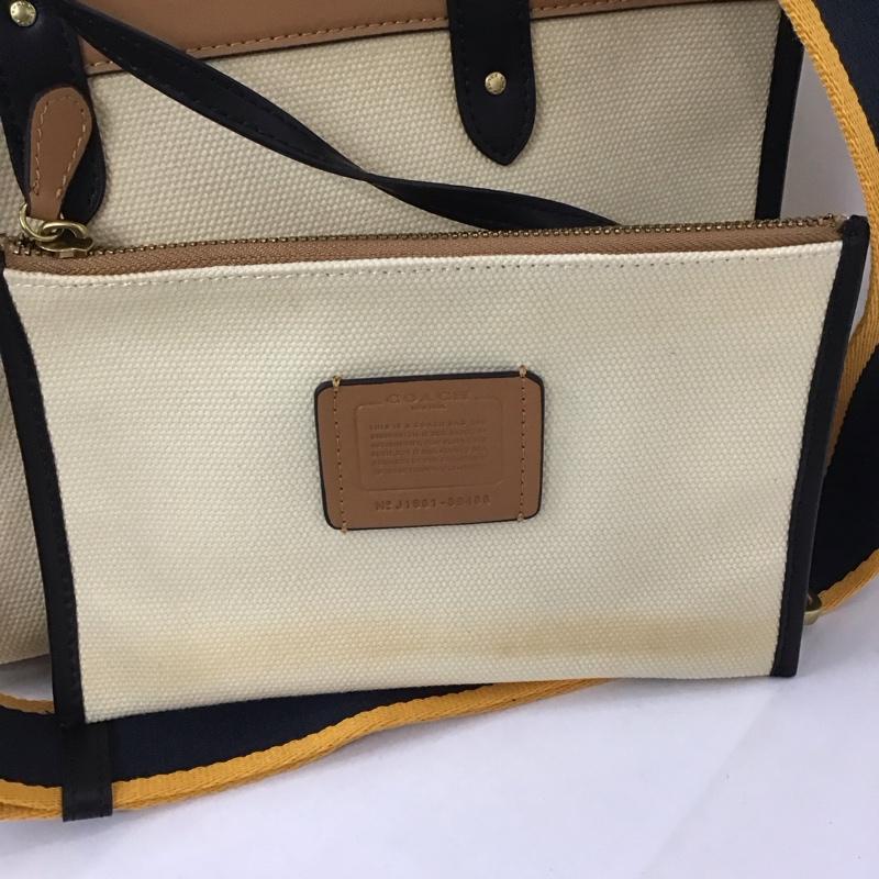コーチ COACH ハンドバッグ ハンドバッグ 89488 キャンバス ショルダー 2way ポーチ ロゴ、文字 黒 / ブラック / X 茶 / ブラウン / X ベージュ / ベージュ /  レディース USED 古着 中古 10125690