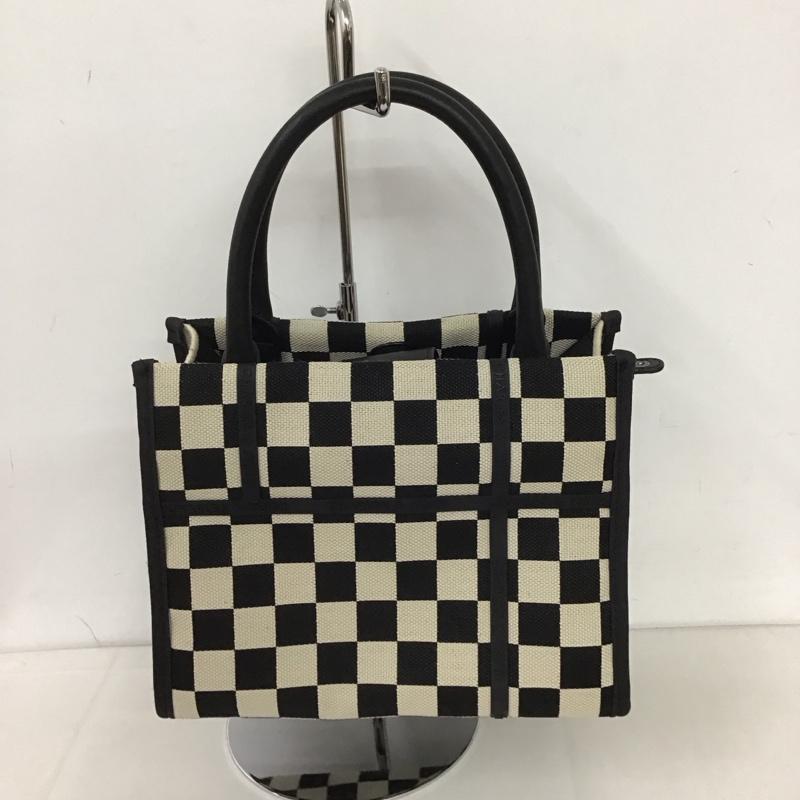 チャールズアンドキース charles&keith ハンドバッグ ハンドバッグ Avenue アベニュー スクエア 2WAY ショルダー チェック 黒 / ブラック / X アイボリー / アイボリー /  レディース USED 古着 中古 10125693