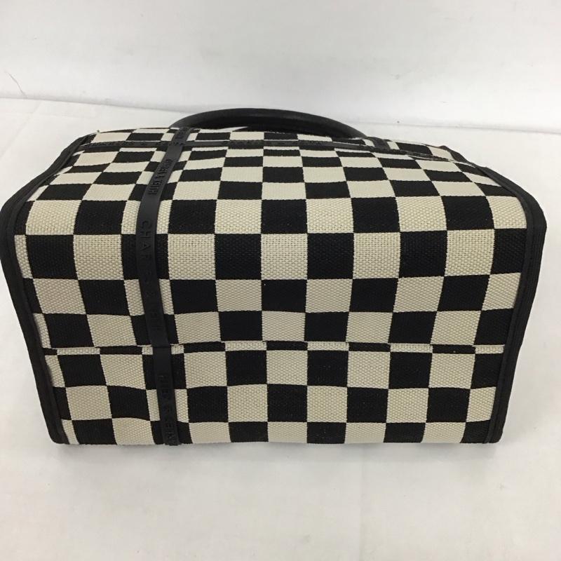 チャールズアンドキース charles&keith ハンドバッグ ハンドバッグ Avenue アベニュー スクエア 2WAY ショルダー チェック 黒 / ブラック / X アイボリー / アイボリー /  レディース USED 古着 中古 10125693