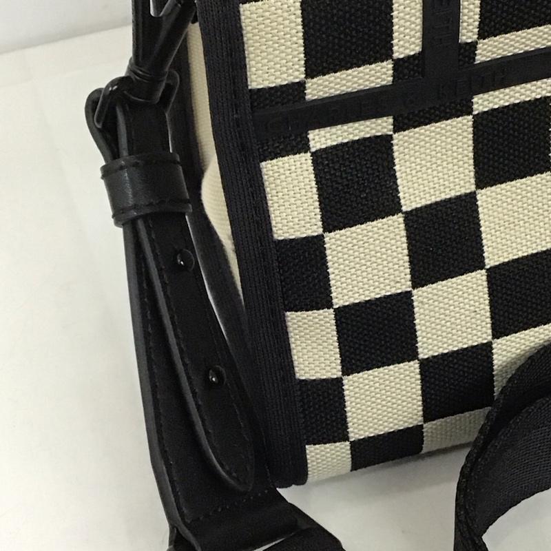 チャールズアンドキース charles&keith ハンドバッグ ハンドバッグ Avenue アベニュー スクエア 2WAY ショルダー チェック 黒 / ブラック / X アイボリー / アイボリー /  レディース USED 古着 中古 10125693