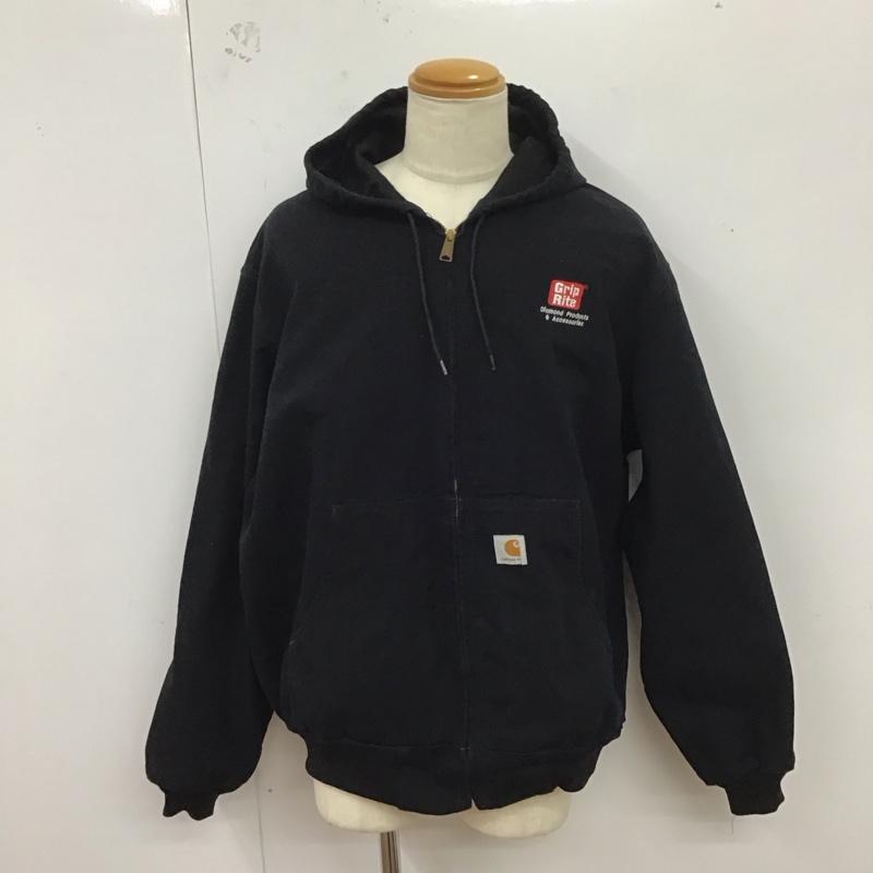 カーハート Carhartt ジャケット、上着 ジャンパー、ブルゾン J131 ダックアクティブジャケット UFCW USA製 XL ロゴ、文字 黒 / ブラック /  メンズ USED 古着 中古 10125705