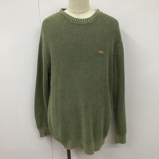 ハフ HUF ニット、セーター 長袖 コットンニット L ロゴ、文字 緑 / グリーン /  メンズ USED 古着 中古 10125706