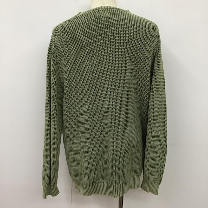 ハフ HUF ニット、セーター 長袖 コットンニット L ロゴ、文字 緑 / グリーン /  メンズ USED 古着 中古 10125706