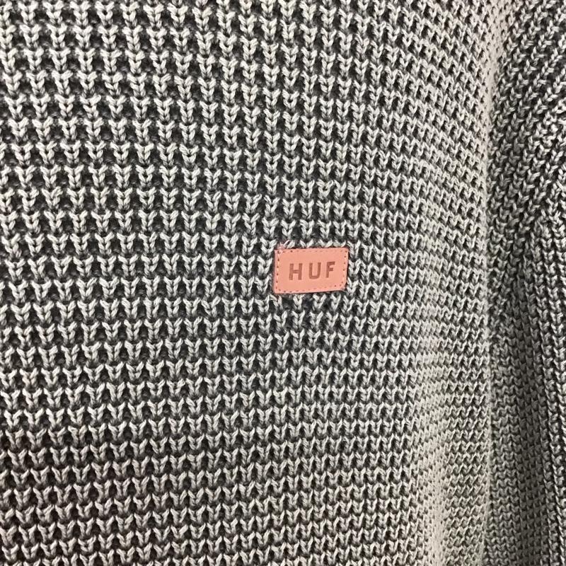 ハフ HUF ニット、セーター 長袖 コットンニット L ロゴ、文字 緑 / グリーン /  メンズ USED 古着 中古 10125706