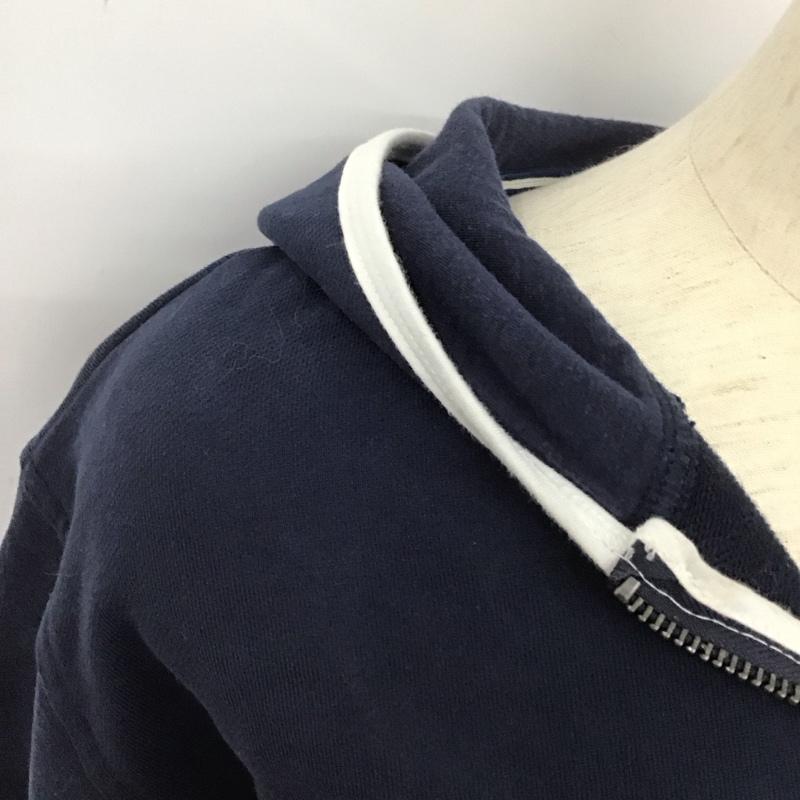 トミー ジーンズ TOMMY JEANS パーカー 長袖 長袖パーカー プルオーバーパーカー スウェット ジップカラー L ロゴ、文字 紺 / ネイビー /  レディース USED 古着 中古 10125717