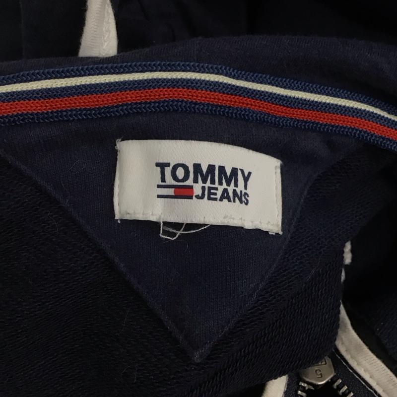 トミー ジーンズ TOMMY JEANS パーカー 長袖 長袖パーカー プルオーバーパーカー スウェット ジップカラー L ロゴ、文字 紺 / ネイビー /  レディース USED 古着 中古 10125717