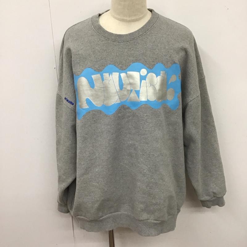 ノーティカ NAUTICA トレーナー 長袖 長袖トレーナー スウェット クルーネック プルオーバー XXL ロゴ、文字 灰 / グレー /  メンズ USED 古着 中古 10125724