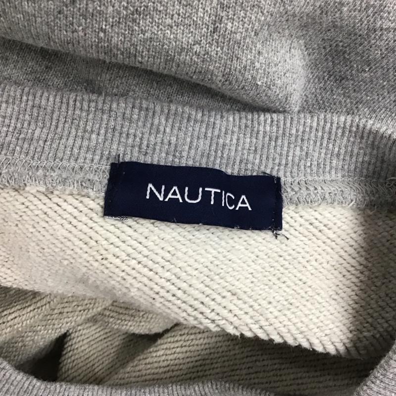 ノーティカ NAUTICA トレーナー 長袖 長袖トレーナー スウェット クルーネック プルオーバー XXL ロゴ、文字 灰 / グレー /  メンズ USED 古着 中古 10125724
