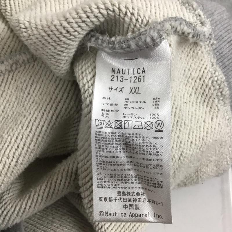 ノーティカ NAUTICA トレーナー 長袖 長袖トレーナー スウェット クルーネック プルオーバー XXL ロゴ、文字 灰 / グレー /  メンズ USED 古着 中古 10125724