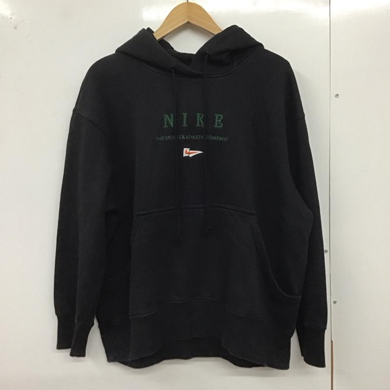 ナイキ NIKE パーカー 長袖 fd0855-010 オーバーサイズドフリース パーカー プルオーバーパーカー XL ロゴ、文字 黒 / ブラック /  レディース USED 古着 中古 10125726