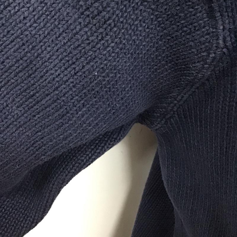 トミーヒルフィガー TOMMY HILFIGER ニット、セーター 長袖 長袖ニットカットソー クルーネック セーター L ロゴ、文字 紺 / ネイビー /  メンズ USED 古着 中古 10125731