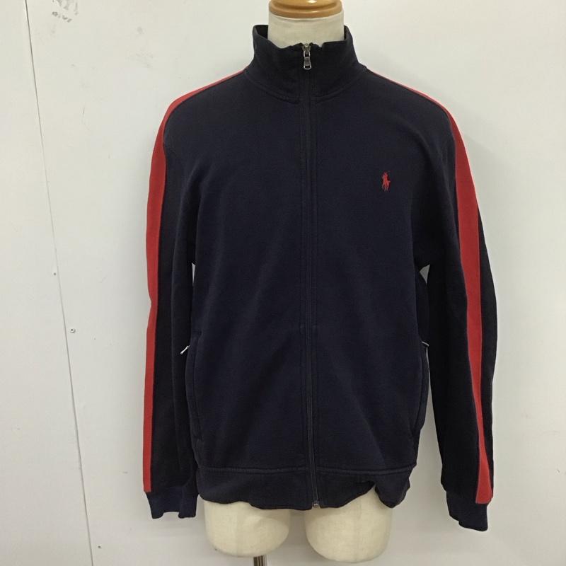 ポロラルフローレン POLO RALPH LAUREN ジャケット、上着 ジャケット、ブレザー ジップアップジャケット サイドライン スウェットジャケット L ロゴ、文字 紺 / ネイビー /  メンズ USED 古着 中古 10125732