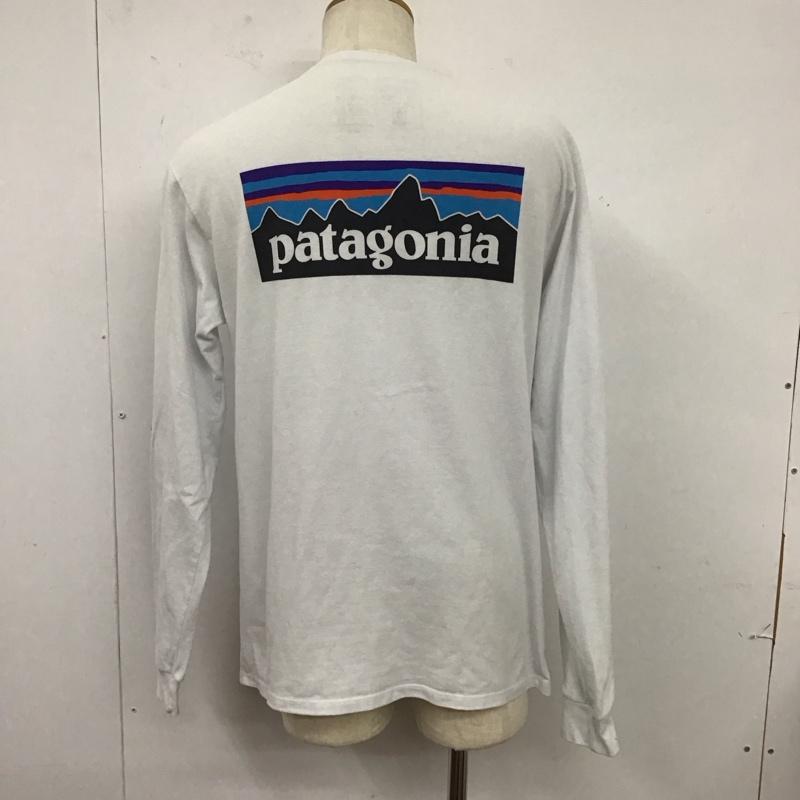 パタゴニア patagonia カットソー 長袖 長袖カットソー プリントカットソー クルーネック S ロゴ、文字 白 / ホワイト /  メンズ USED 古着 中古 10125734