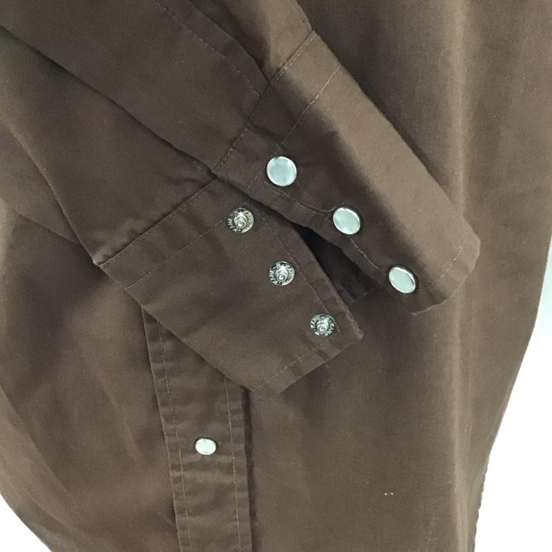 シアーズ SEARS シャツ、ブラウス 長袖 長袖シャツ ウエスタンシャツ カラーシャツ ロゴ、文字 茶 / ブラウン /  メンズ USED 古着 中古 10125767