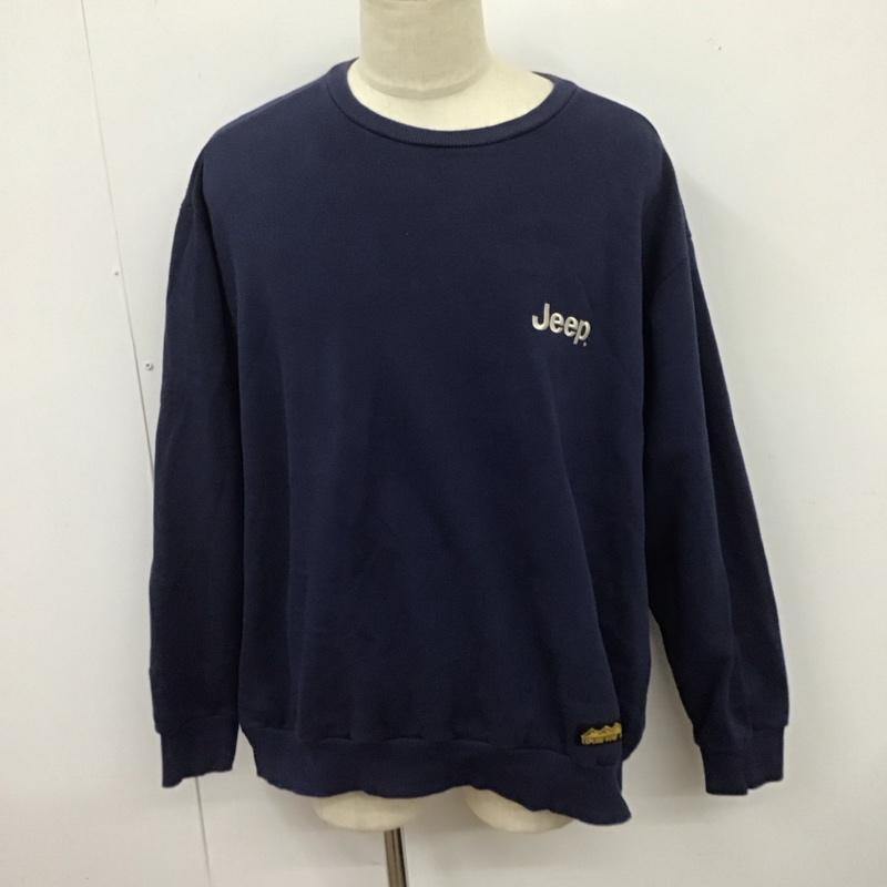 古着 USED トレーナー 長袖 長袖トレーナー スウェット クルーネック プルオーバー JEEP XL ロゴ、文字 紺 / ネイビー /  メンズ USED 古着 中古 10125778