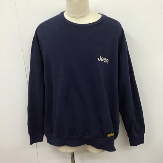 古着 USED トレーナー 長袖 長袖トレーナー スウェット クルーネック プルオーバー JEEP XL ロゴ、文字 紺 / ネイビー /  メンズ USED 古着 中古 10125778