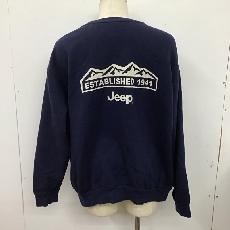 古着 USED トレーナー 長袖 長袖トレーナー スウェット クルーネック プルオーバー JEEP XL ロゴ、文字 紺 / ネイビー /  メンズ USED 古着 中古 10125778