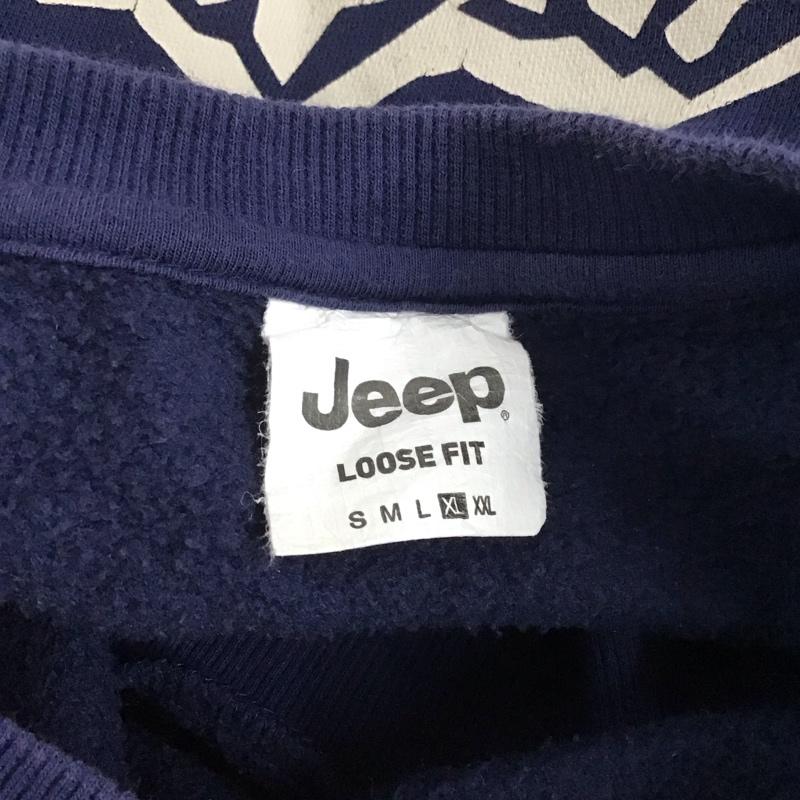 古着 USED トレーナー 長袖 長袖トレーナー スウェット クルーネック プルオーバー JEEP XL ロゴ、文字 紺 / ネイビー /  メンズ USED 古着 中古 10125778