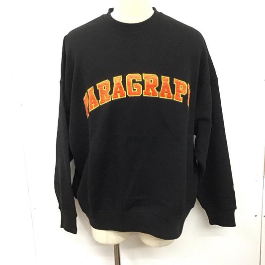 パラグラフ Paragraph トレーナー 長袖 長袖トレーナー スウェット クルーネック プルオーバー ロゴ、文字 黒 / ブラック /  メンズ USED 古着 中古 10125781