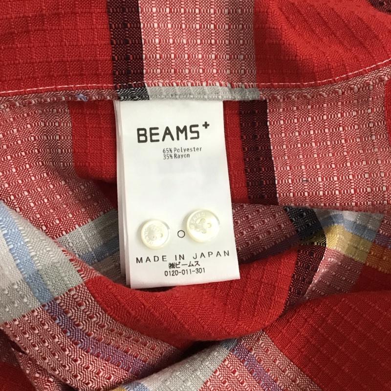 ビームスプラス BEAMS + シャツ、ブラウス 長袖 38-11-0673-139 B.D.Dobby Plaid Classic Fit ボタンダウンシャツ L チェック 赤 / レッド /  メンズ USED 古着 中古 10125803