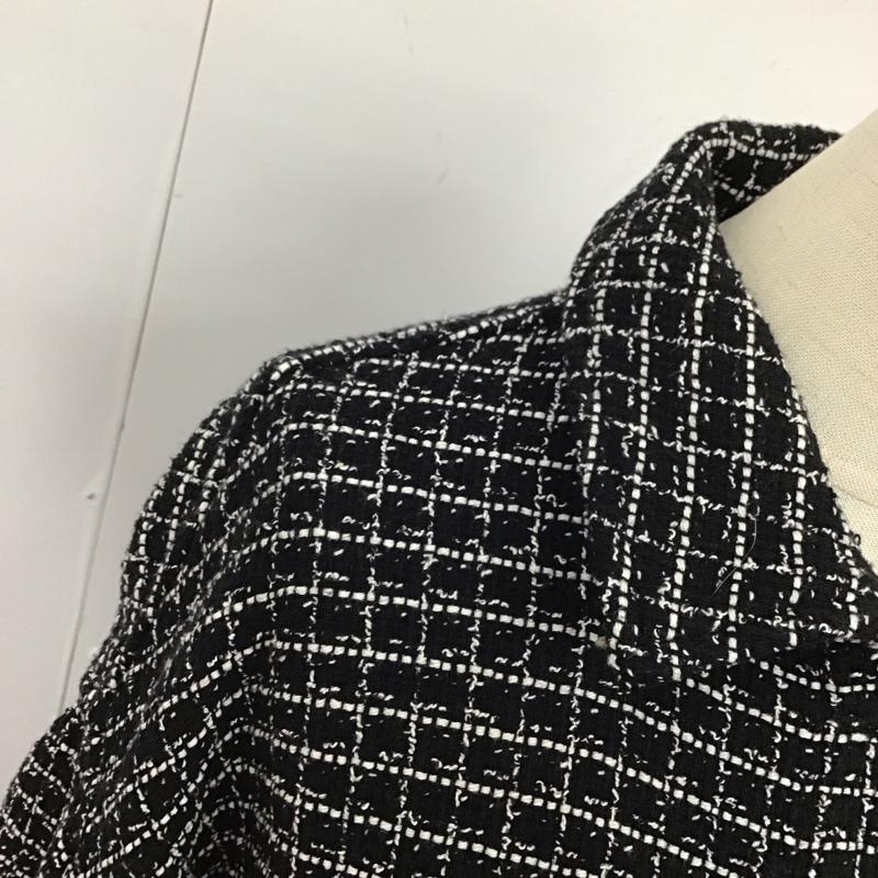 ザラ ZARA ジャケット、上着 ジャケット、ブレザー 8523 169 093 シャツジャケット ツイード M チェック 黒 / ブラック / X 白 / ホワイト /  レディース USED 古着 中古 10125818