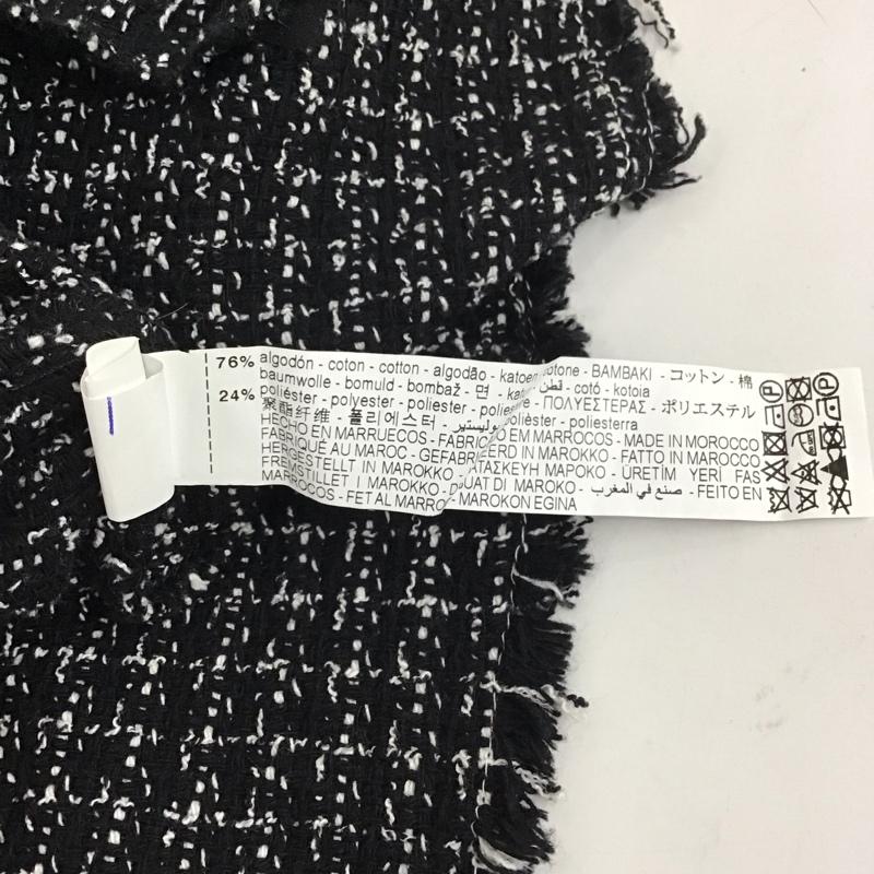 ザラ ZARA ジャケット、上着 ジャケット、ブレザー 8523 169 093 シャツジャケット ツイード M チェック 黒 / ブラック / X 白 / ホワイト /  レディース USED 古着 中古 10125818