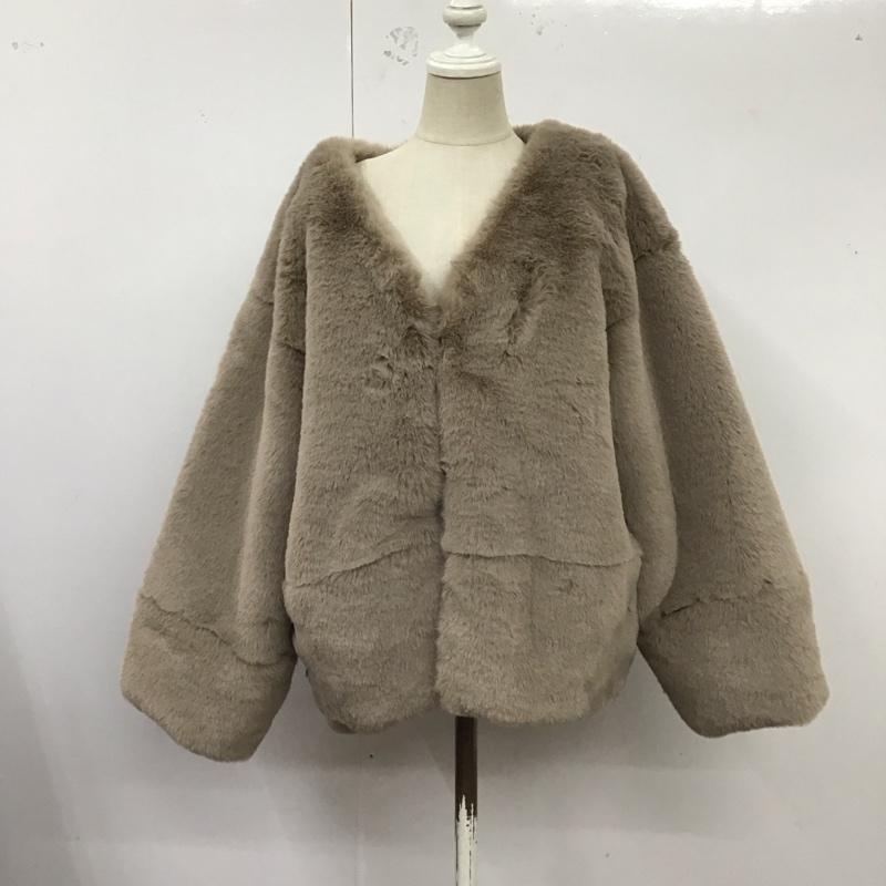 ナイスクラップ NICE CLAUP ジャケット、上着 ジャケット、ブレザー Seemi by NICE CLAUP 0942070010 フェイクファーコート タグ付き FREE 無地 ベージュ / ベージュ /  レディース USED 古着 中古 10125830