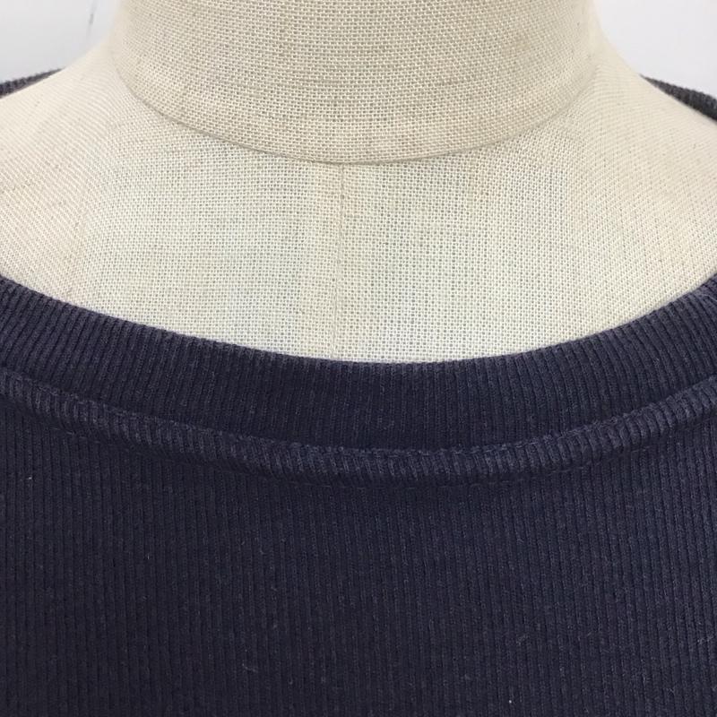 ドリスヴァンノッテン DRIES VAN NOTEN Tシャツ 長袖 ロンT リブ クルーネック 90年代 L プリント 紺 / ネイビー /  メンズ USED 古着 中古 10125836