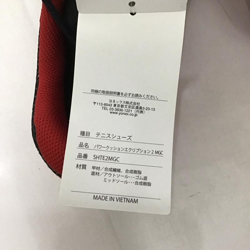ヨネックス YONEX カジュアルシューズ カジュアルシューズ SHTE2MGC パワークッションエクリプション2 オムニ・クレーコート用 テニスシューズ 28.0cm 無地 黒 / ブラック / X 赤 / レッド /  メンズ USED 古着 中古 10125841
