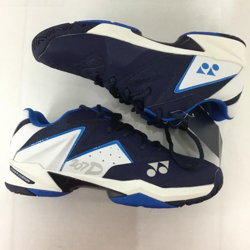 ヨネックス YONEX カジュアルシューズ カジュアルシューズ テニスシューズ POWER CUSHION 207D パワークッション 207D オールコート用 SHT207D-173 24.5cm 無地 白 / ホワイト / X 紺 / ネイビー /  レディース USED 古着 中古 10125857