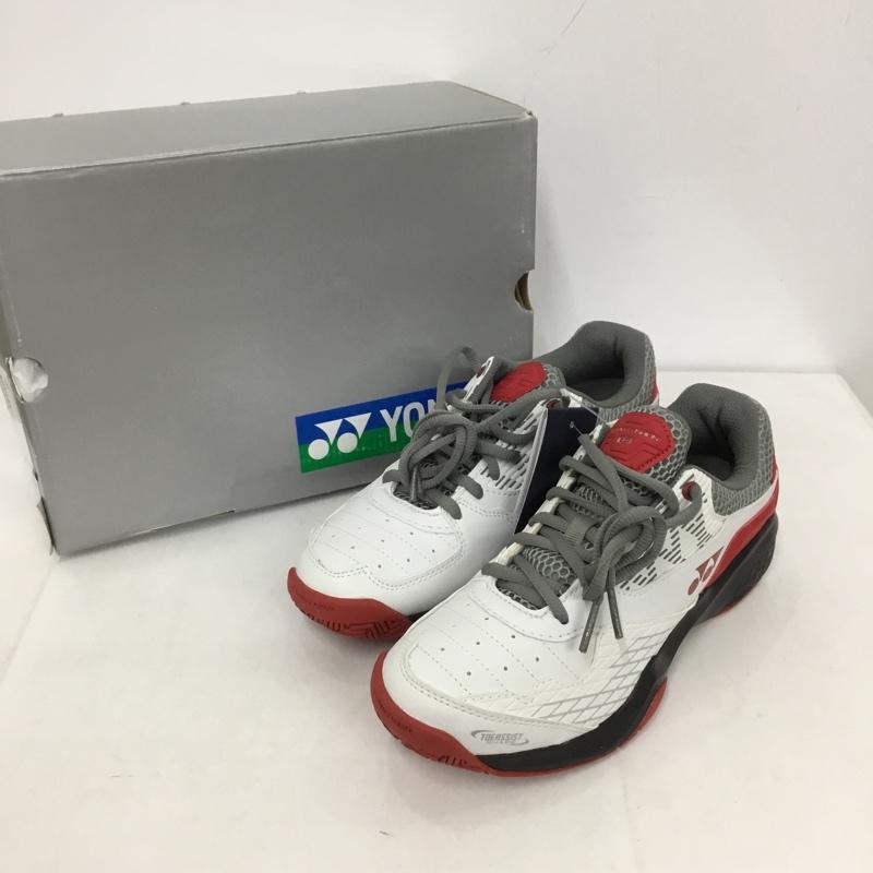 ヨネックス YONEX カジュアルシューズ カジュアルシューズ テニスシューズ POWER CUSHION103 パワークッション103 オムニ・クレーコート用 SHT103-114 23.5cm 無地 白 / ホワイト / X 赤 / レッド /  レディース USED 古着 中古 10125899