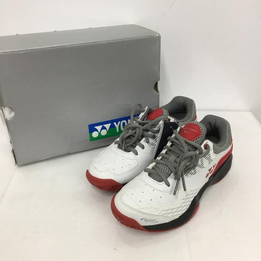 ヨネックス YONEX カジュアルシューズ カジュアルシューズ テニスシューズ POWER CUSHION103 パワークッション103 オムニ・クレーコート用 SHT103-114 23.5cm 無地 白 / ホワイト / X 赤 / レッド /  レディース USED 古着 中古 10125899