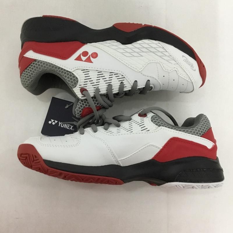 ヨネックス YONEX カジュアルシューズ カジュアルシューズ テニスシューズ POWER CUSHION103 パワークッション103 オムニ・クレーコート用 SHT103-114 23.5cm 無地 白 / ホワイト / X 赤 / レッド /  レディース USED 古着 中古 10125899