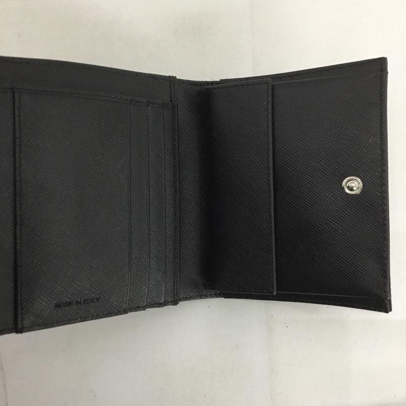プラダ PRADA 財布 コンパクト財布 1M0176 3つ折り財布 箱有 ナイロン ロゴ、文字 黒 / ブラック /  レディース USED 古着 中古 10125903